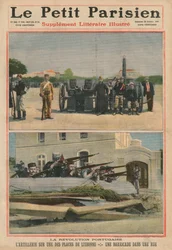 Rivoluzione portoghese, artiglieria in una piazza di Lisbona, una barricata in una strada, illustrazione di copertina da 